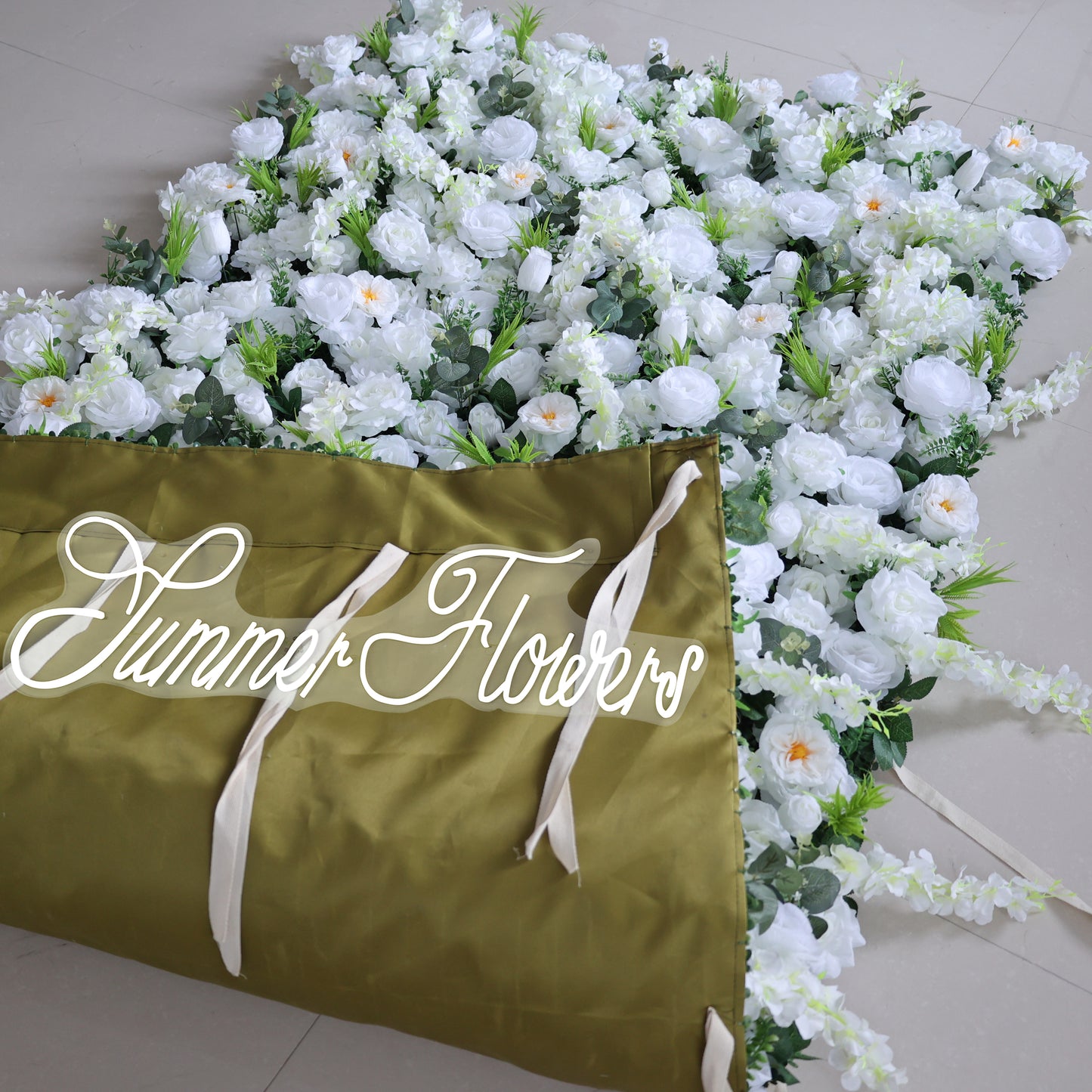 Summer Flower CB-391 8ft*8ft Cloth Back Artificial Flower Wall Roll up Fabric background