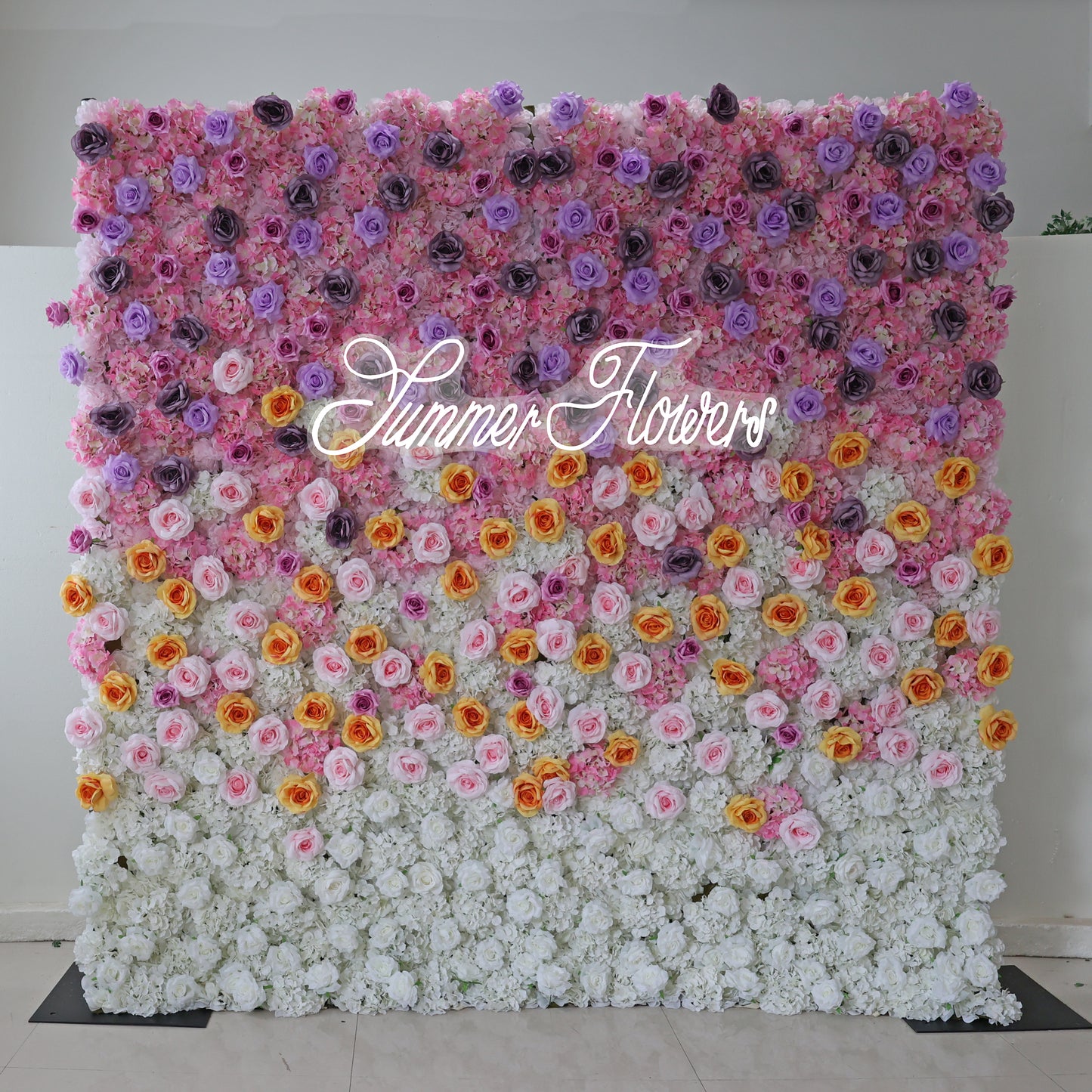 Summer Flower CB-390 8ft*8ft Cloth Back Artificial Flower Wall Roll up Fabric background