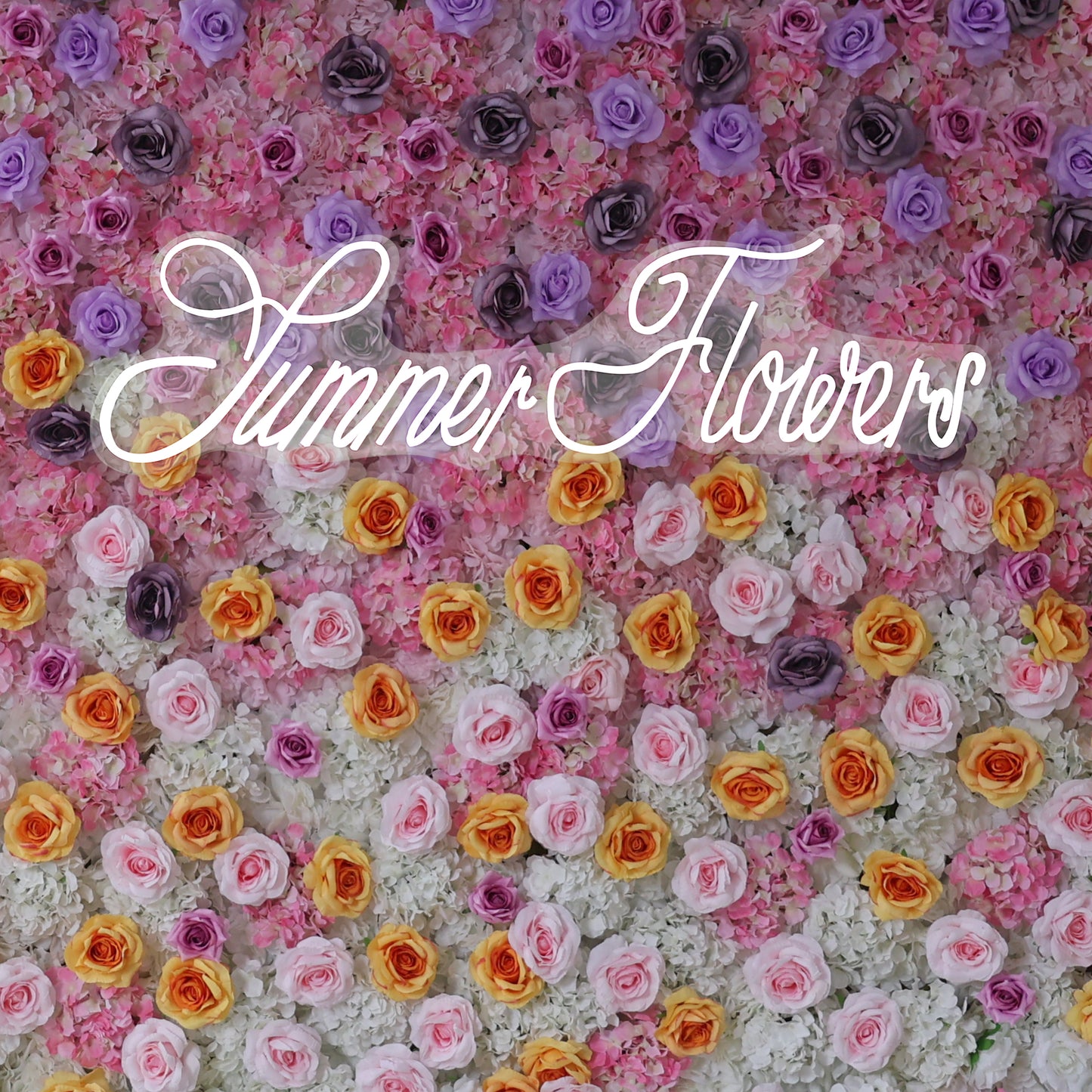 Summer Flower CB-390 8ft*8ft Cloth Back Artificial Flower Wall Roll up Fabric background