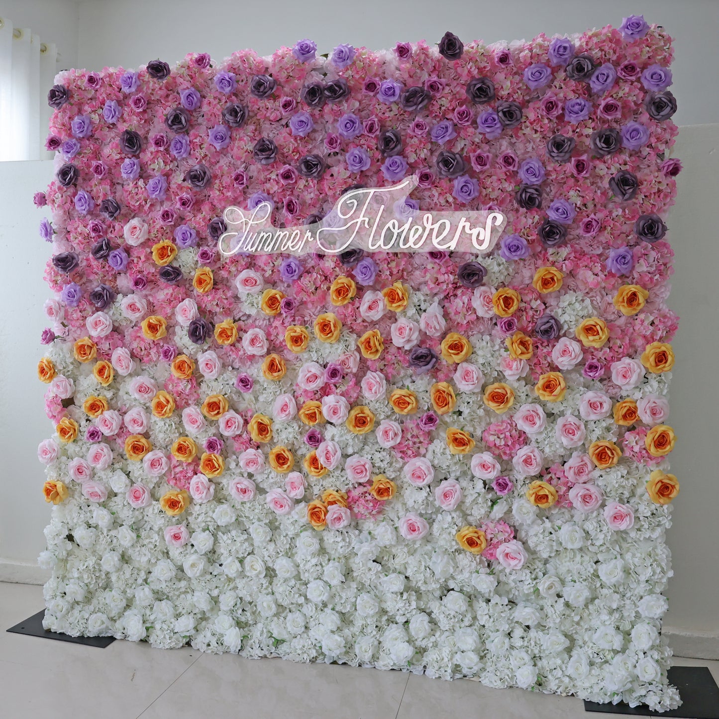 Summer Flower CB-390 8ft*8ft Cloth Back Artificial Flower Wall Roll up Fabric background