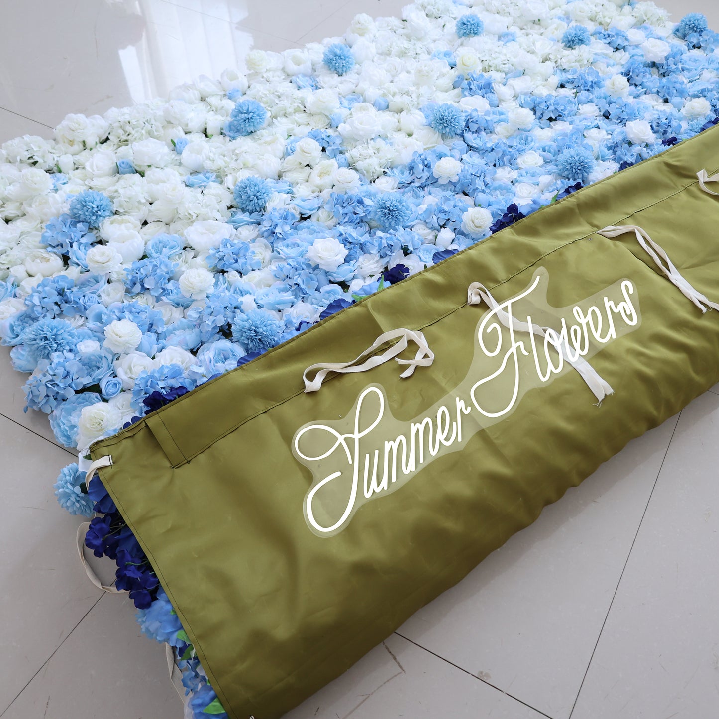 Summer Flower CB-425 8ft*8ft Cloth Back Artificial Flower Wall Roll up Fabric background