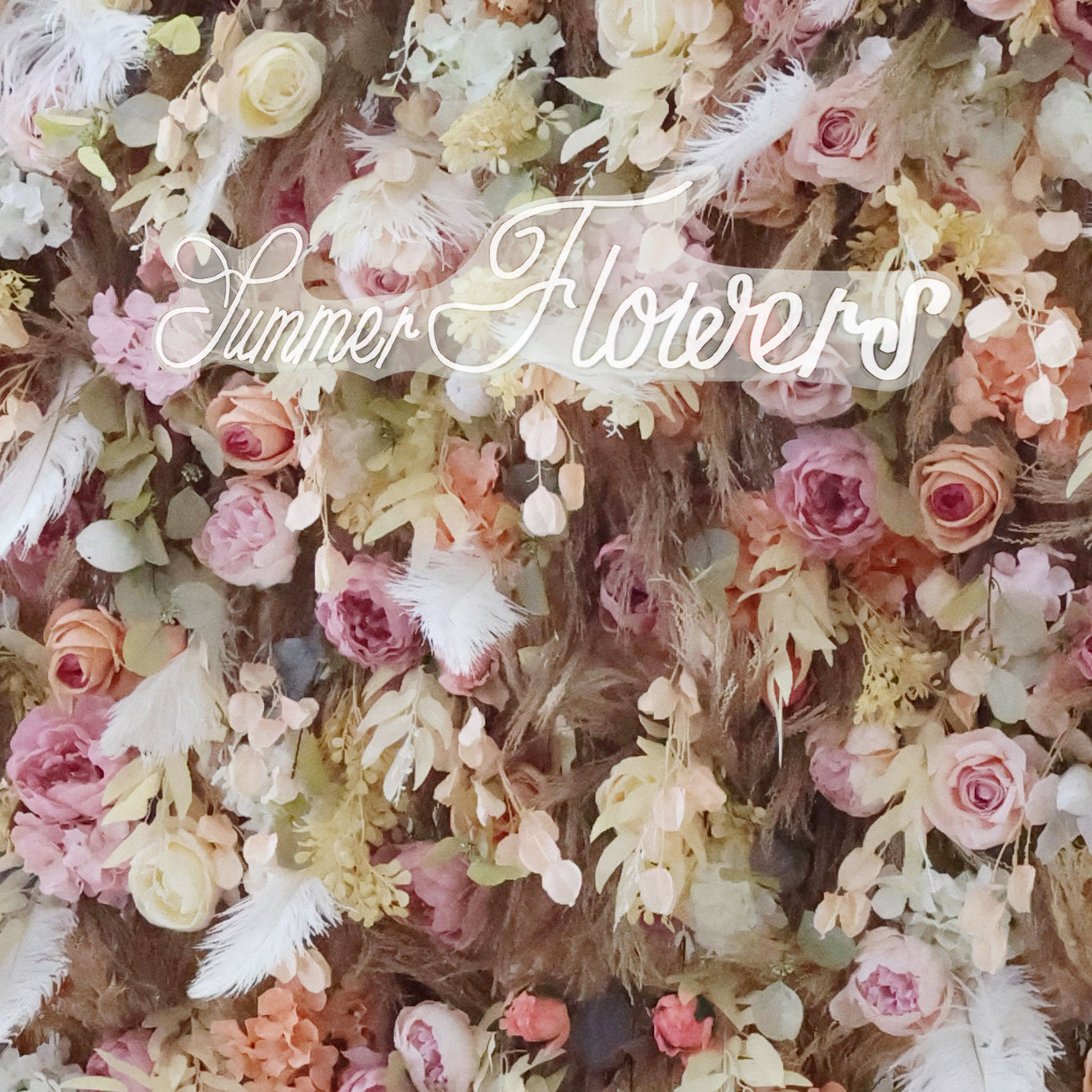 Summer Flower CB-327 8ft*8ft Cloth Back Artificial Flower Wall Roll up Fabric background