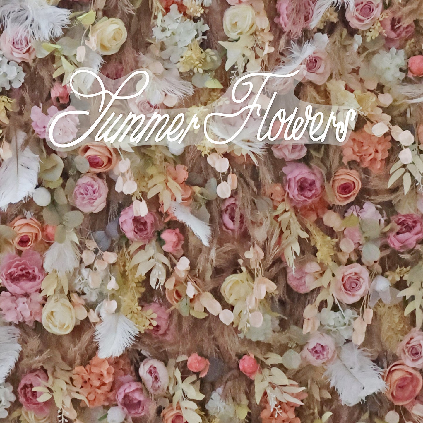 Summer Flower CB-327 8ft*8ft Cloth Back Artificial Flower Wall Roll up Fabric background