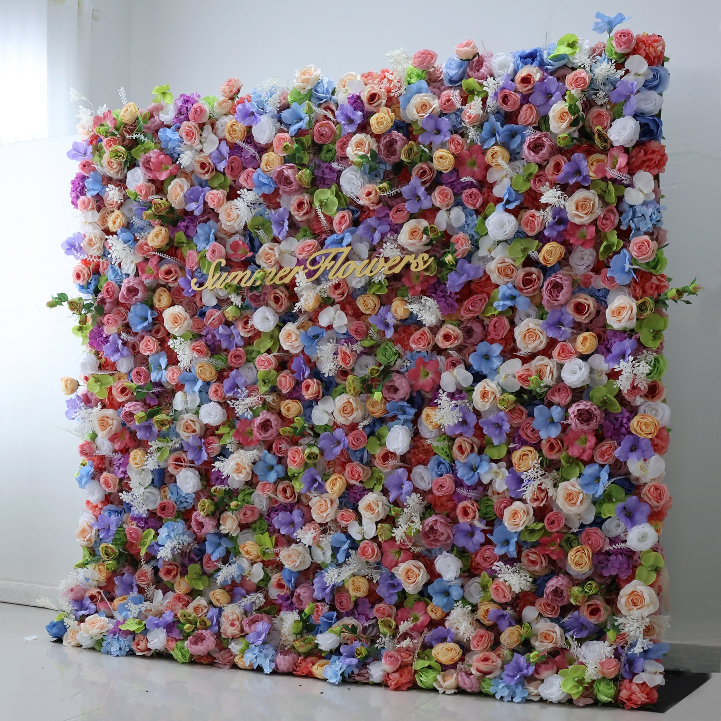 Summer Flower CB-328 8ft*8ft Cloth Back Artificial Flower Wall Roll up Fabric background