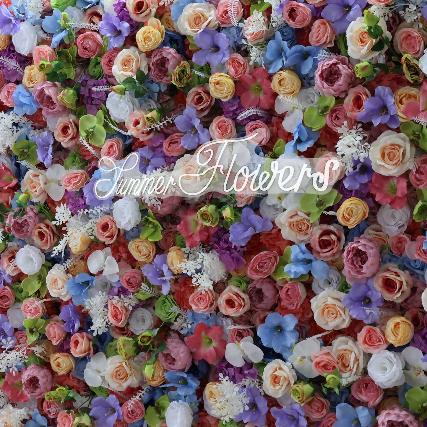 Summer Flower CB-328 8ft*8ft Cloth Back Artificial Flower Wall Roll up Fabric background