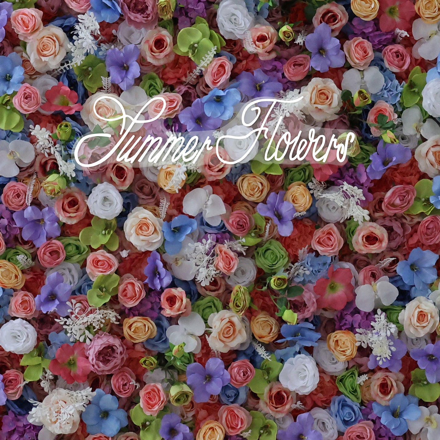 Summer Flower CB-328 8ft*8ft Cloth Back Artificial Flower Wall Roll up Fabric background