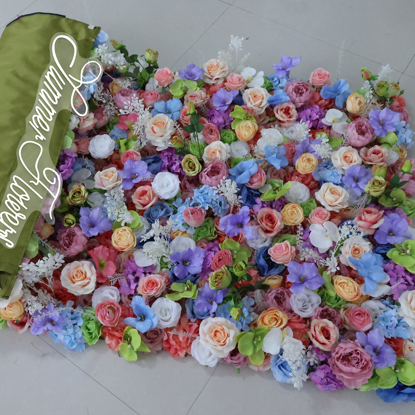 Summer Flower CB-328 8ft*8ft Cloth Back Artificial Flower Wall Roll up Fabric background
