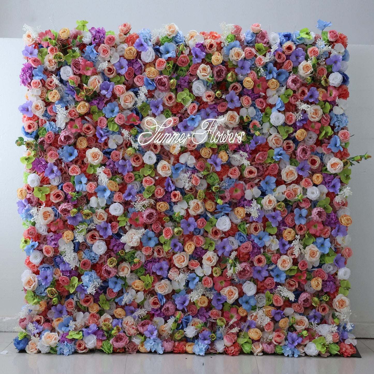 Summer Flower CB-328 8ft*8ft Cloth Back Artificial Flower Wall Roll up Fabric background