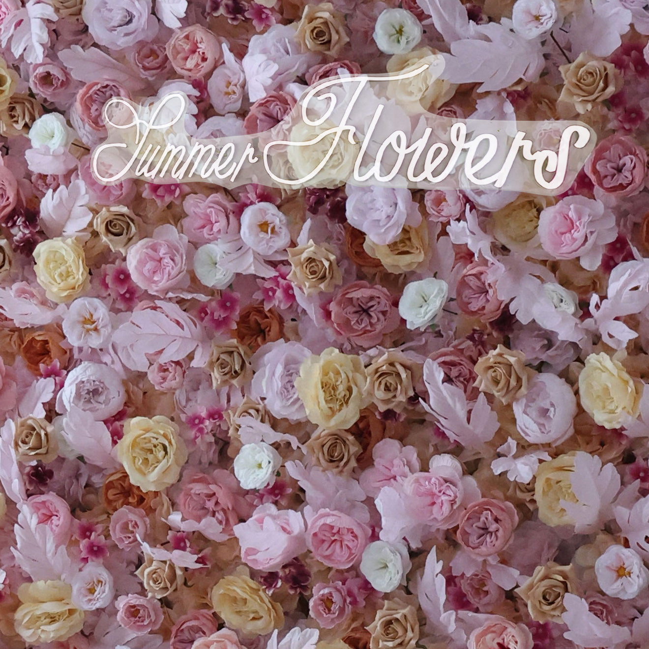 Summer Flower CB-330 8ft*8ft Cloth Back Artificial Flower Wall Roll up Fabric background