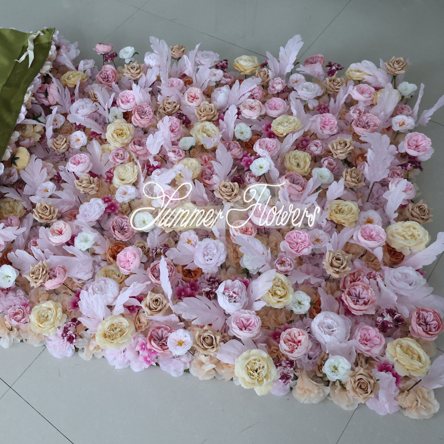 Summer Flower CB-330 8ft*8ft Cloth Back Artificial Flower Wall Roll up Fabric background