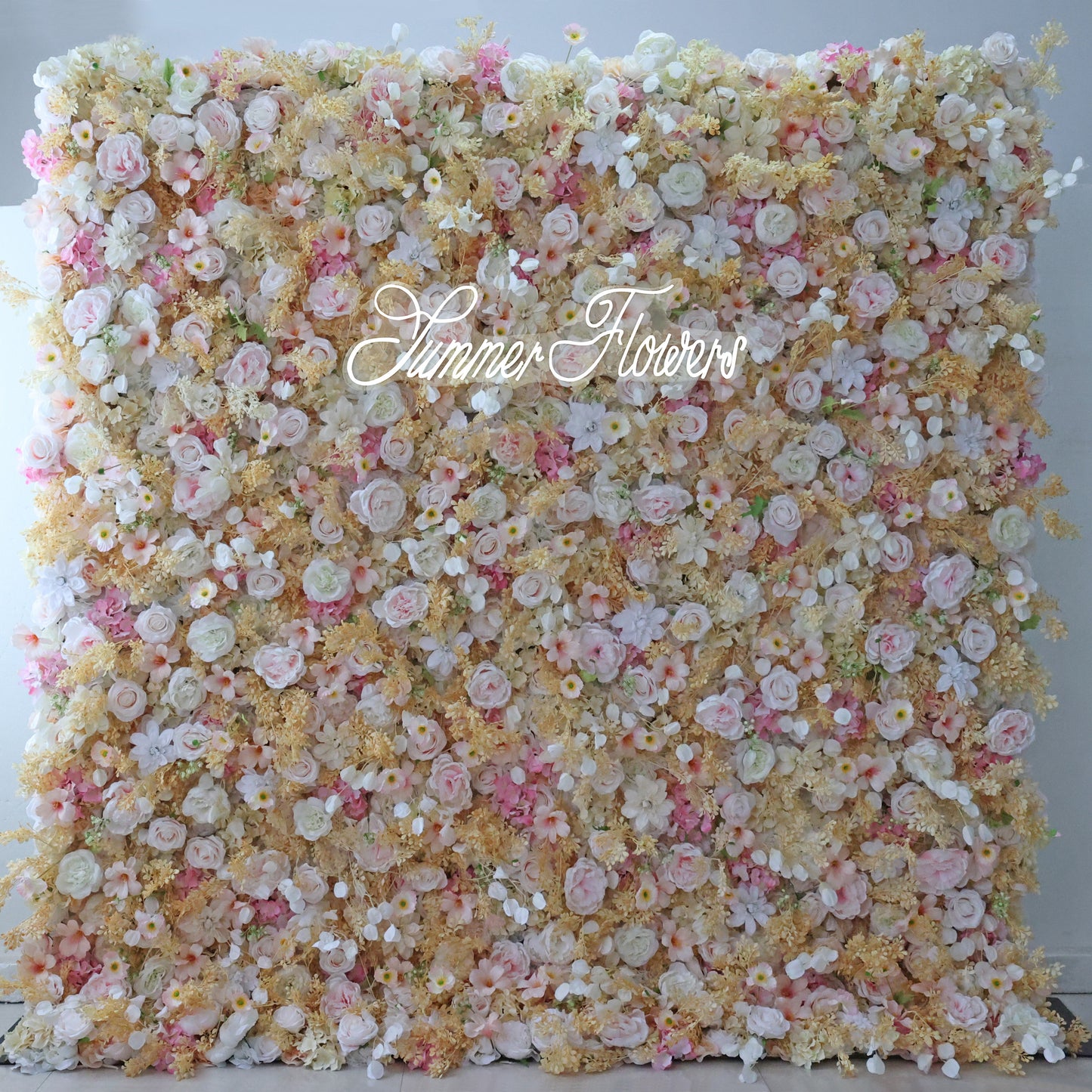 Summer Flower CB-331 8ft*8ft Cloth Back Artificial Flower Wall Roll up Fabric background