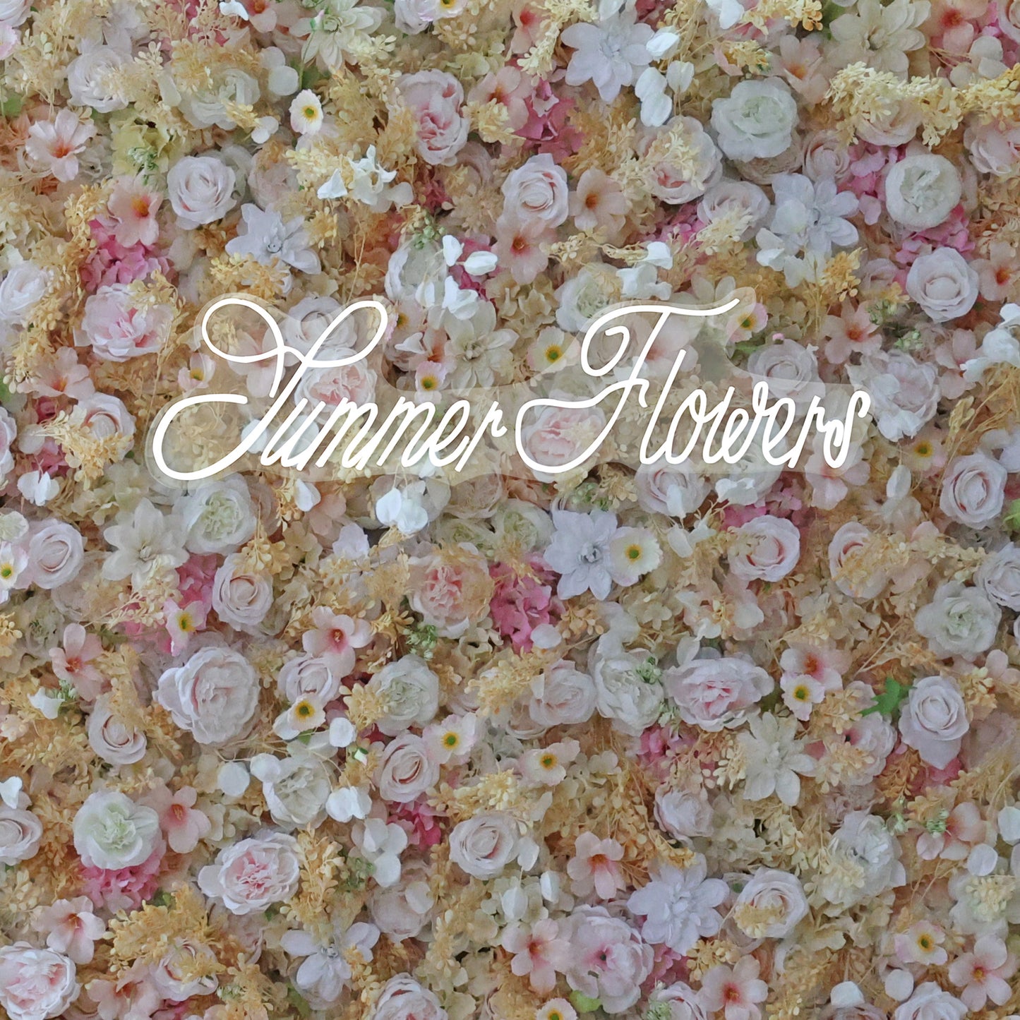Summer Flower CB-331 8ft*8ft Cloth Back Artificial Flower Wall Roll up Fabric background