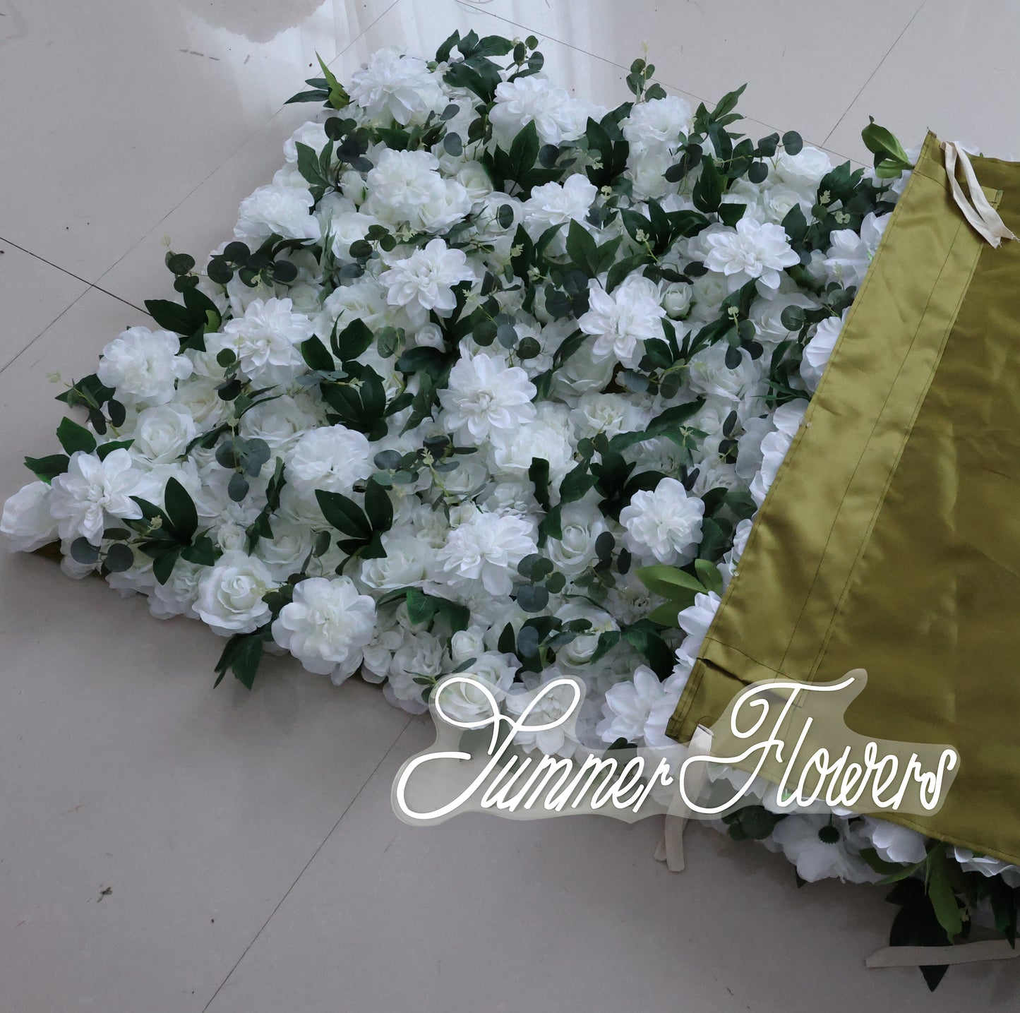 Summer Flower CB-333 8ft*8ft Cloth Back Artificial Flower Wall Roll up Fabric background