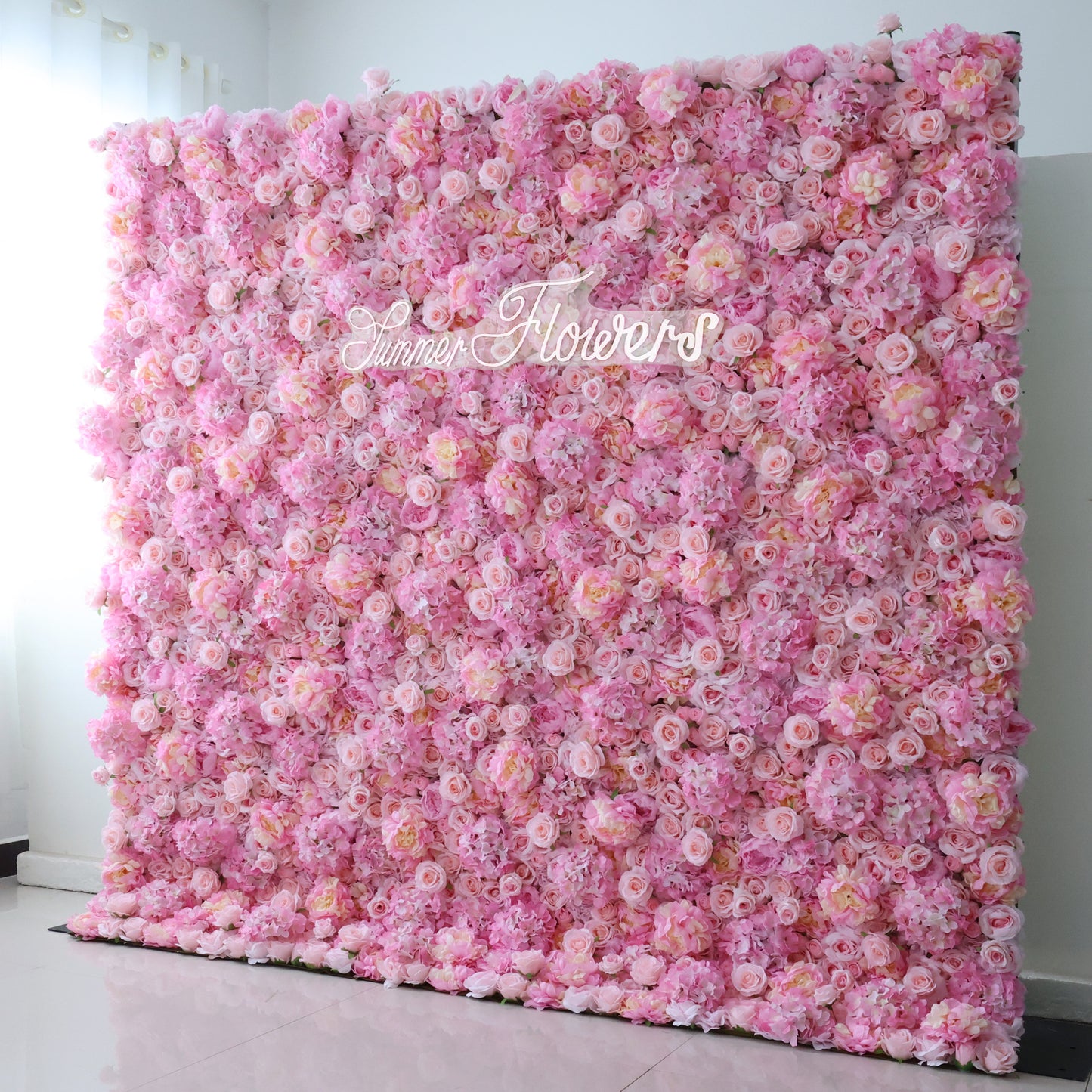 Summer Flower CB-337 8ft*8ft Cloth Back Artificial Flower Wall Roll up Fabric background