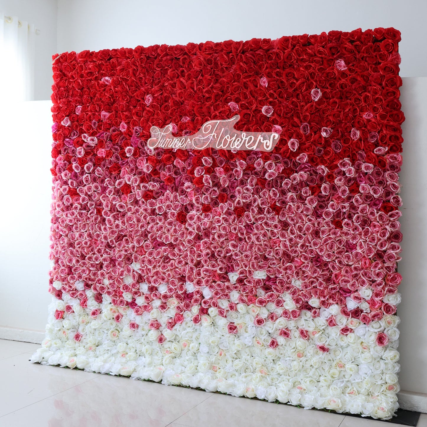 Summer Flower CB-338 8ft*8ft Cloth Back Artificial Flower Wall Roll up Fabric background
