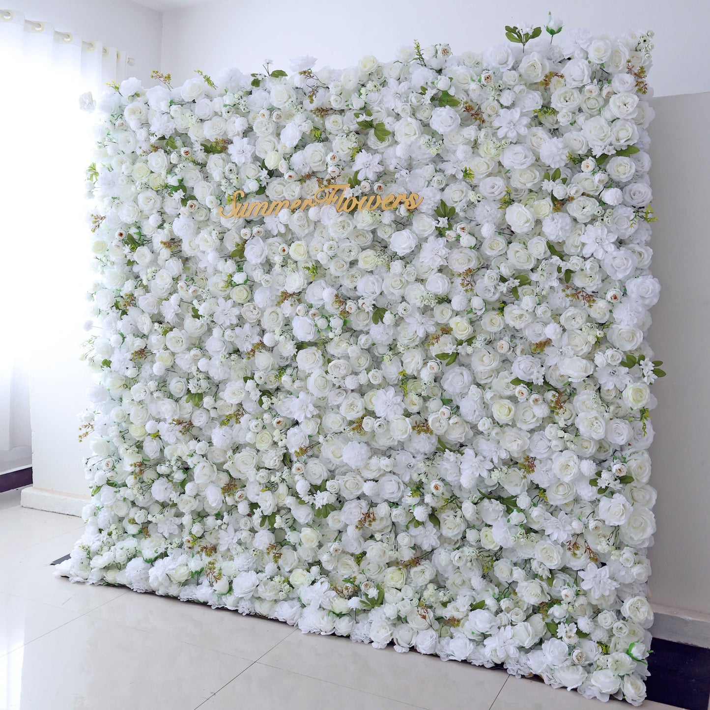 Summer Flower CB-342 8ft*8ft Cloth Back Artificial Flower Wall Backdrop Roll up Fabric background