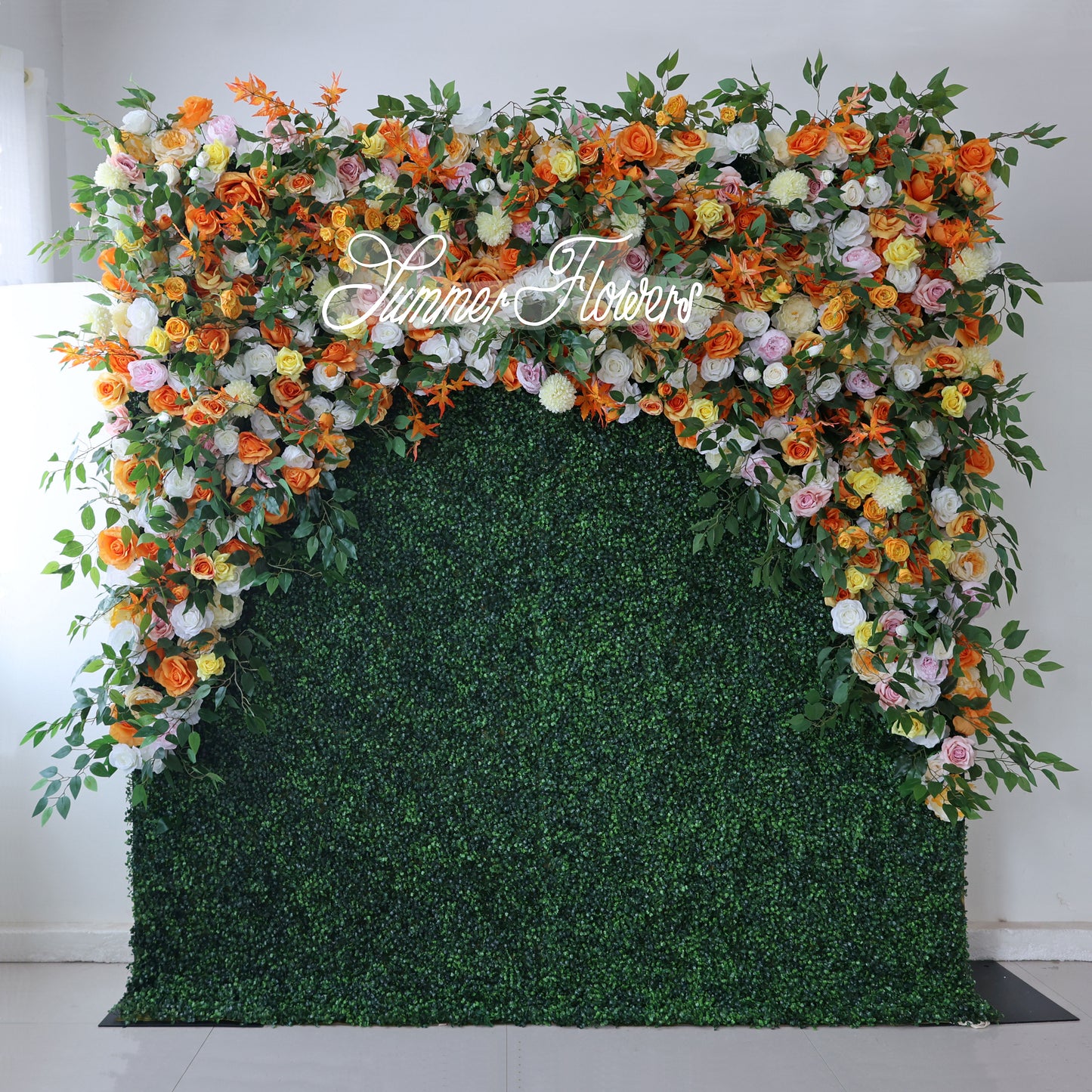 Summer Flower CB-393 8ft*8ft Cloth Back Artificial Flower Wall Roll up Fabric background