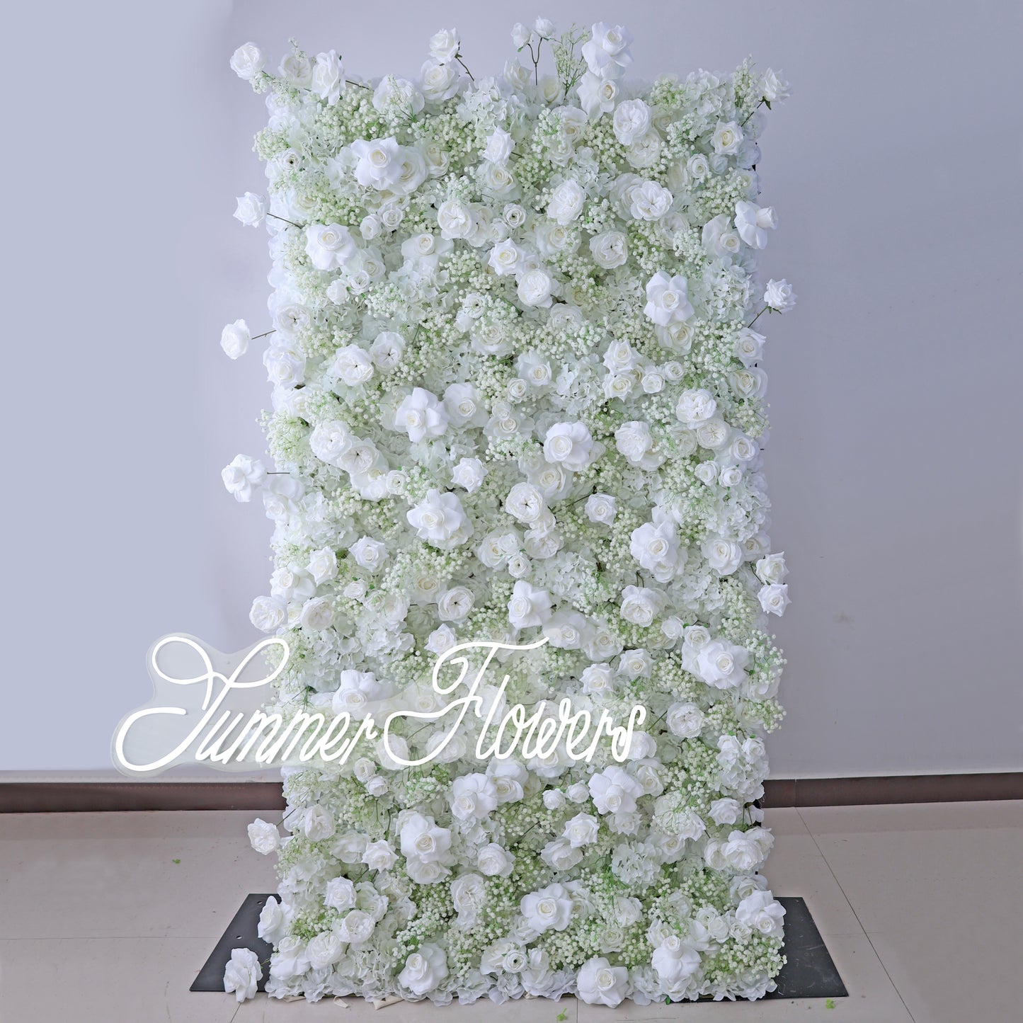 Summer Flower CB-419-2 8ft*8ft Cloth Back Artificial Flower Wall Roll up Fabric background
