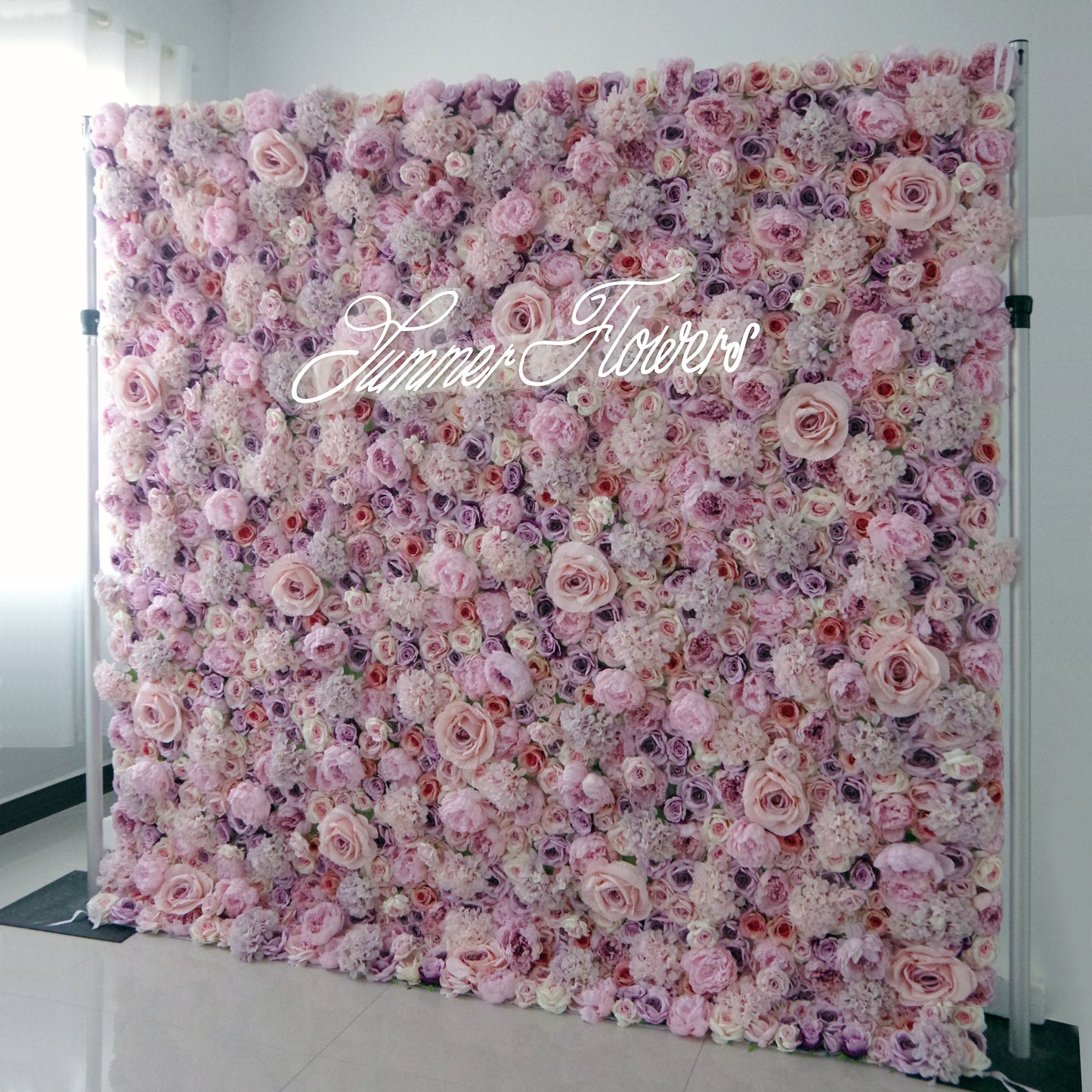 Summer Flower CB-048 8ft*8ft Cloth Back Artificial Flower Wall Roll up Fabric background