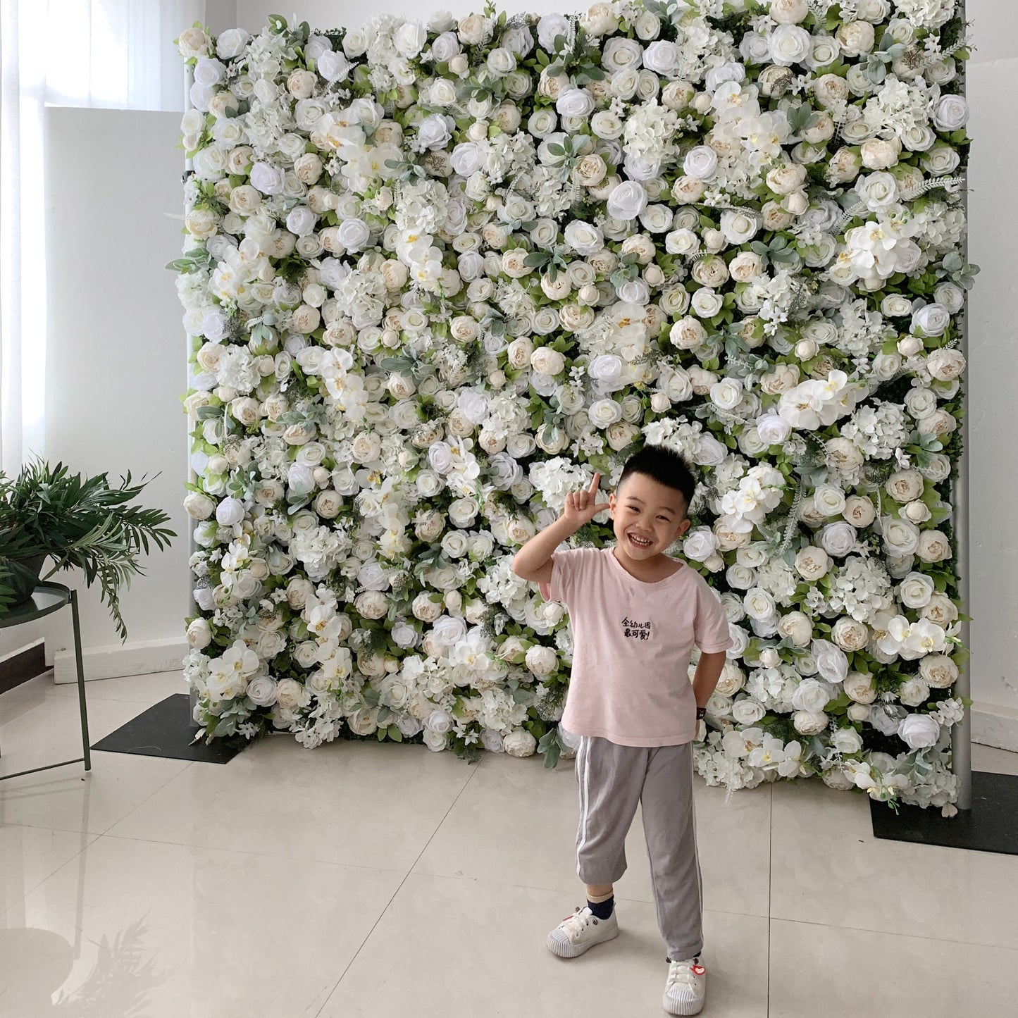 Summer Flower CB-142 8ft*8ft Cloth Back Artificial Flower Wall Roll up Fabric background