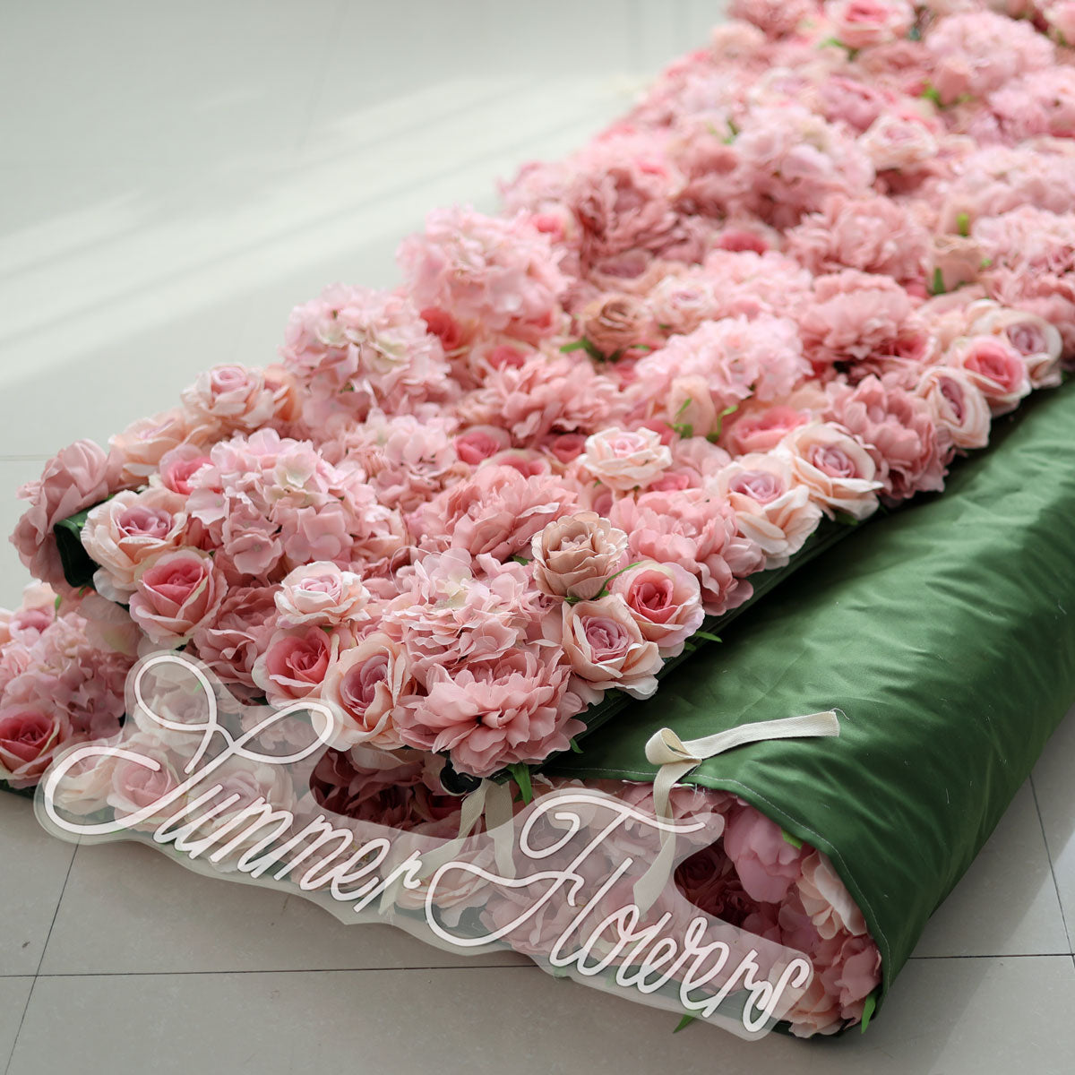 Summer Flower:CB-053 8ft*8ft Cloth Back Artificial Flower Wall Backdrop