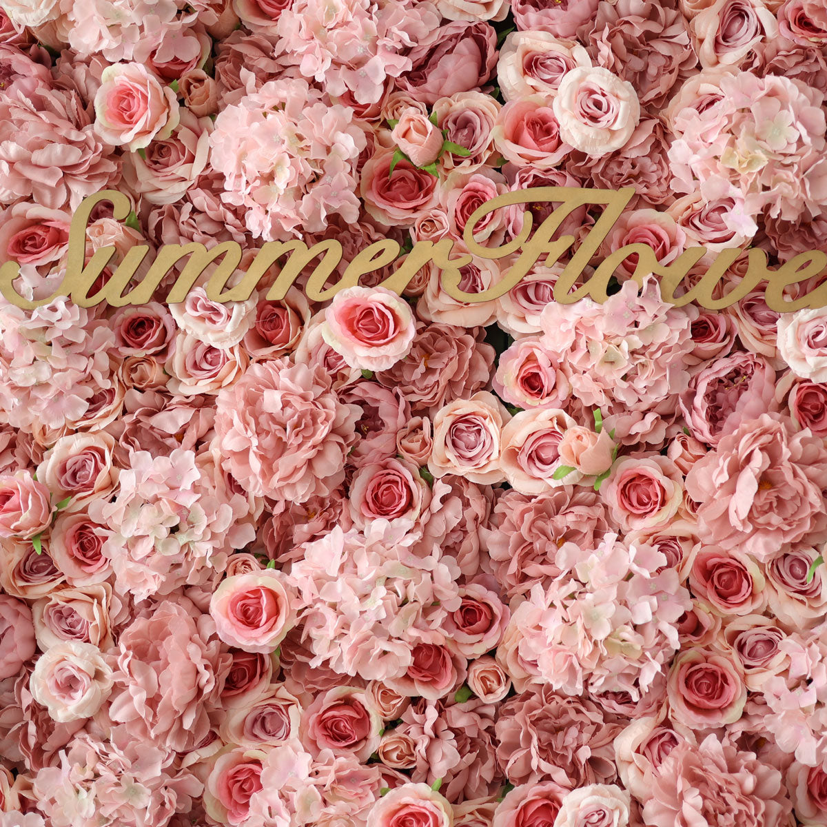 Summer Flower:CB-053 8ft*8ft Cloth Back Artificial Flower Wall Backdrop