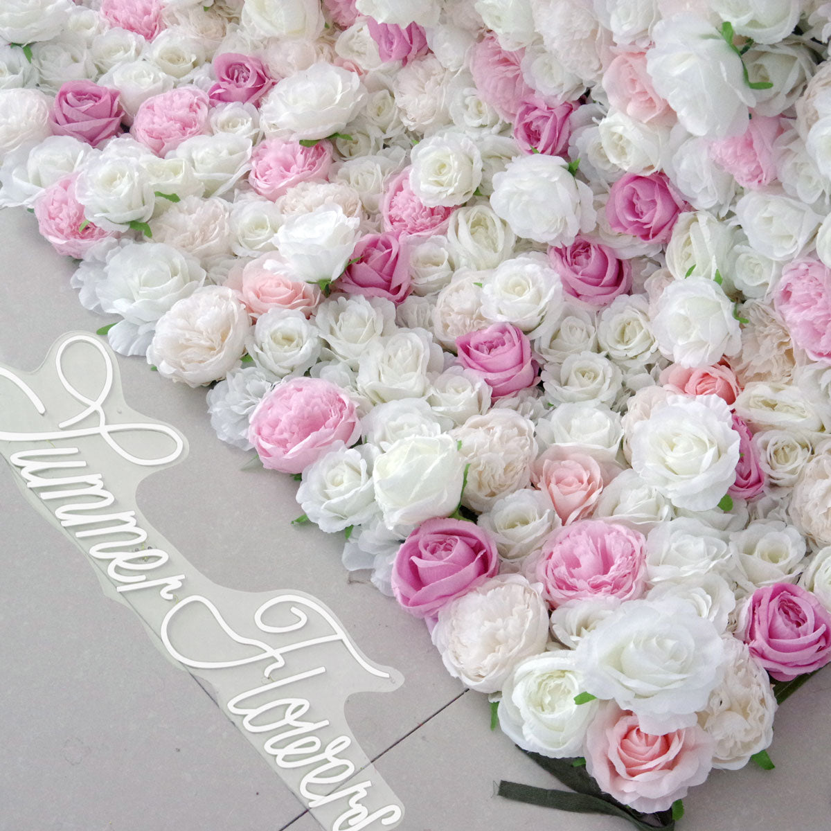 Summer Flower:CB-058-1 8ft*8ft Cloth Back Artificial Flower Wall Backdrop