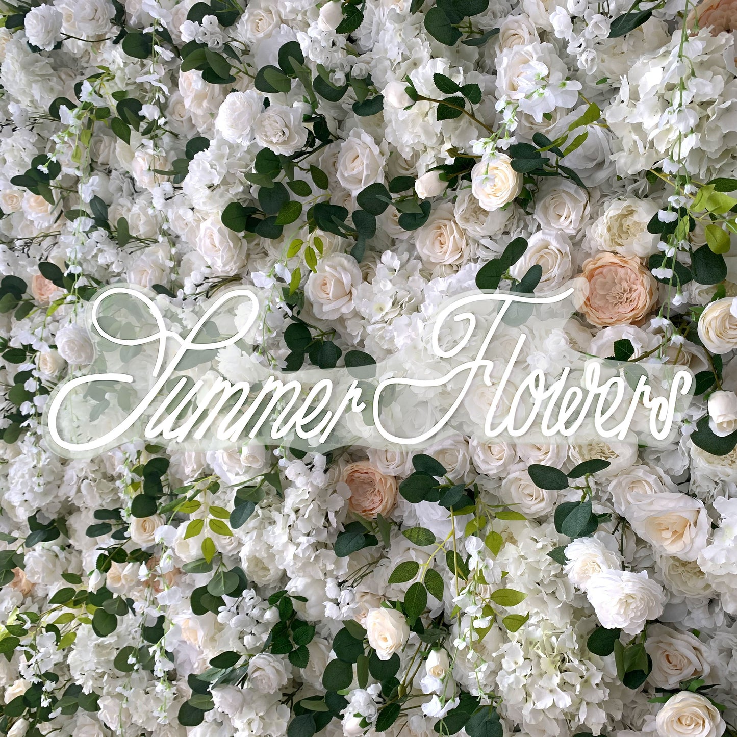 Summer Flower:CB-150 8ft*8ft Cloth Back Artificial Flower Wall Backdrop