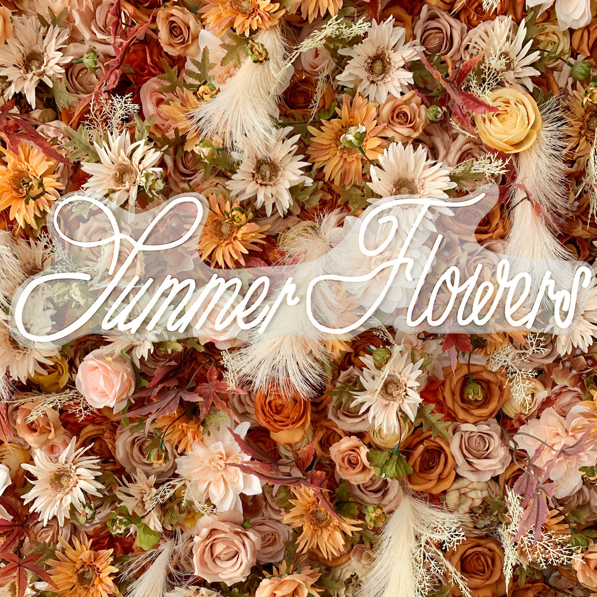 Summer Flower:CB-155 8ft*8ft Cloth Back Artificial Flower Wall Backdrop