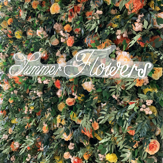 Summer Flower:CB-156 8ft*8ft Cloth Back Artificial Flower Wall Backdrop