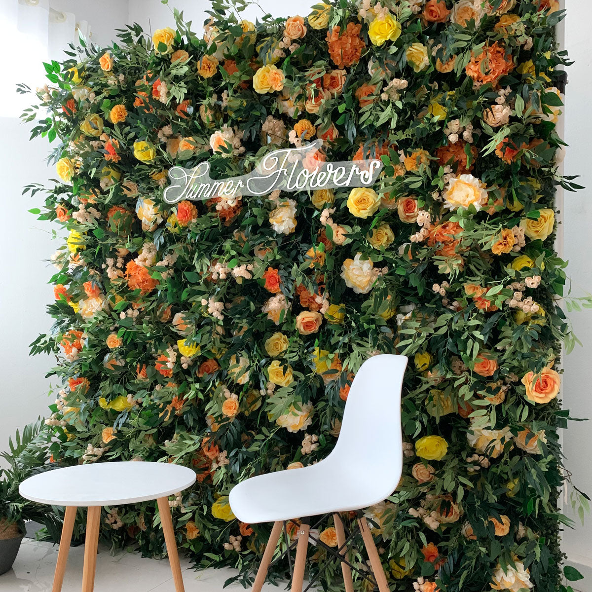 Summer Flower:CB-156 8ft*8ft Cloth Back Artificial Flower Wall Backdrop