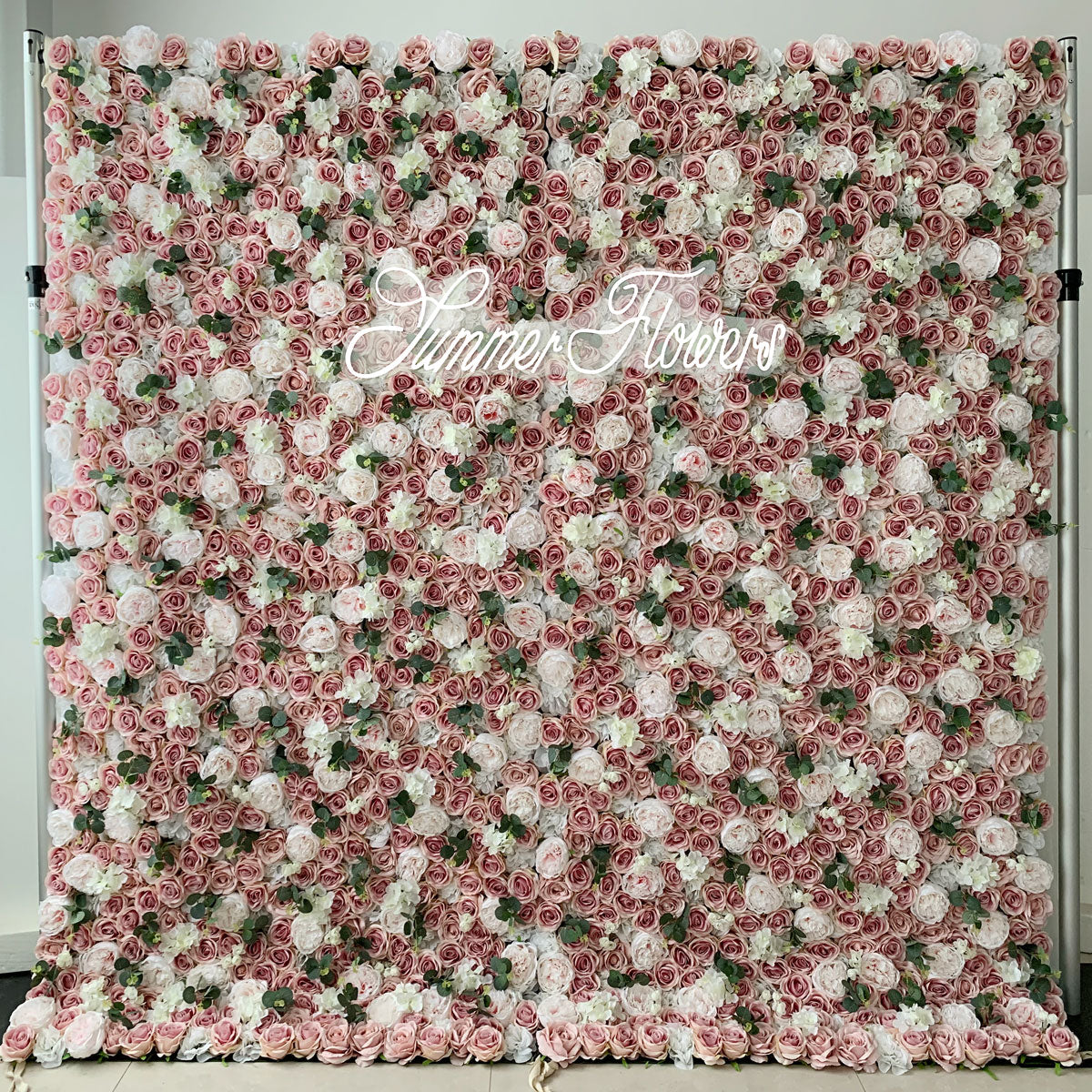 Summer Flower:CB-158 8ft*8ft Cloth Back Artificial Flower Wall Backdrop