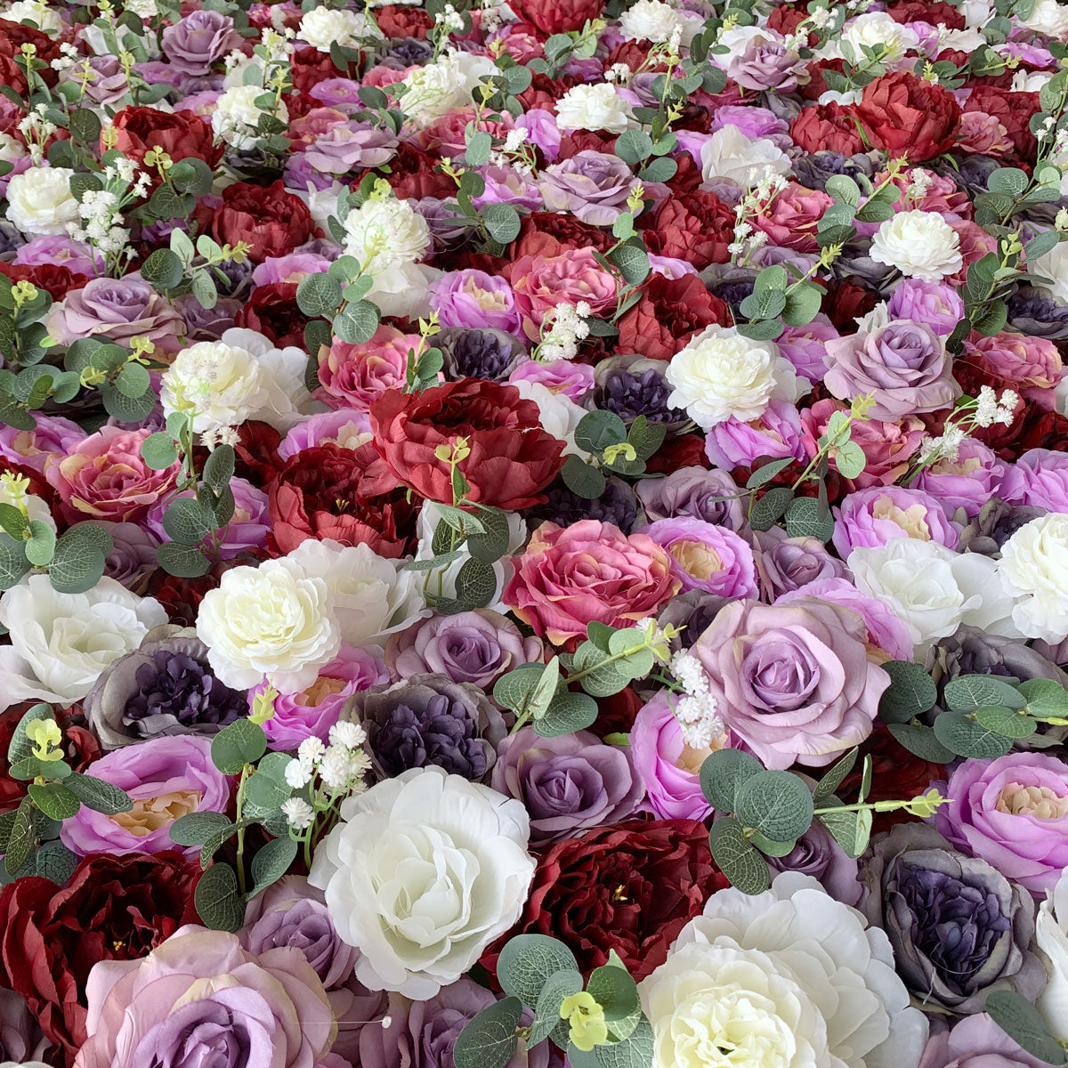 Summer Flower:CB-159 8ft*8ft Cloth Back Artificial Flower Wall Backdrop