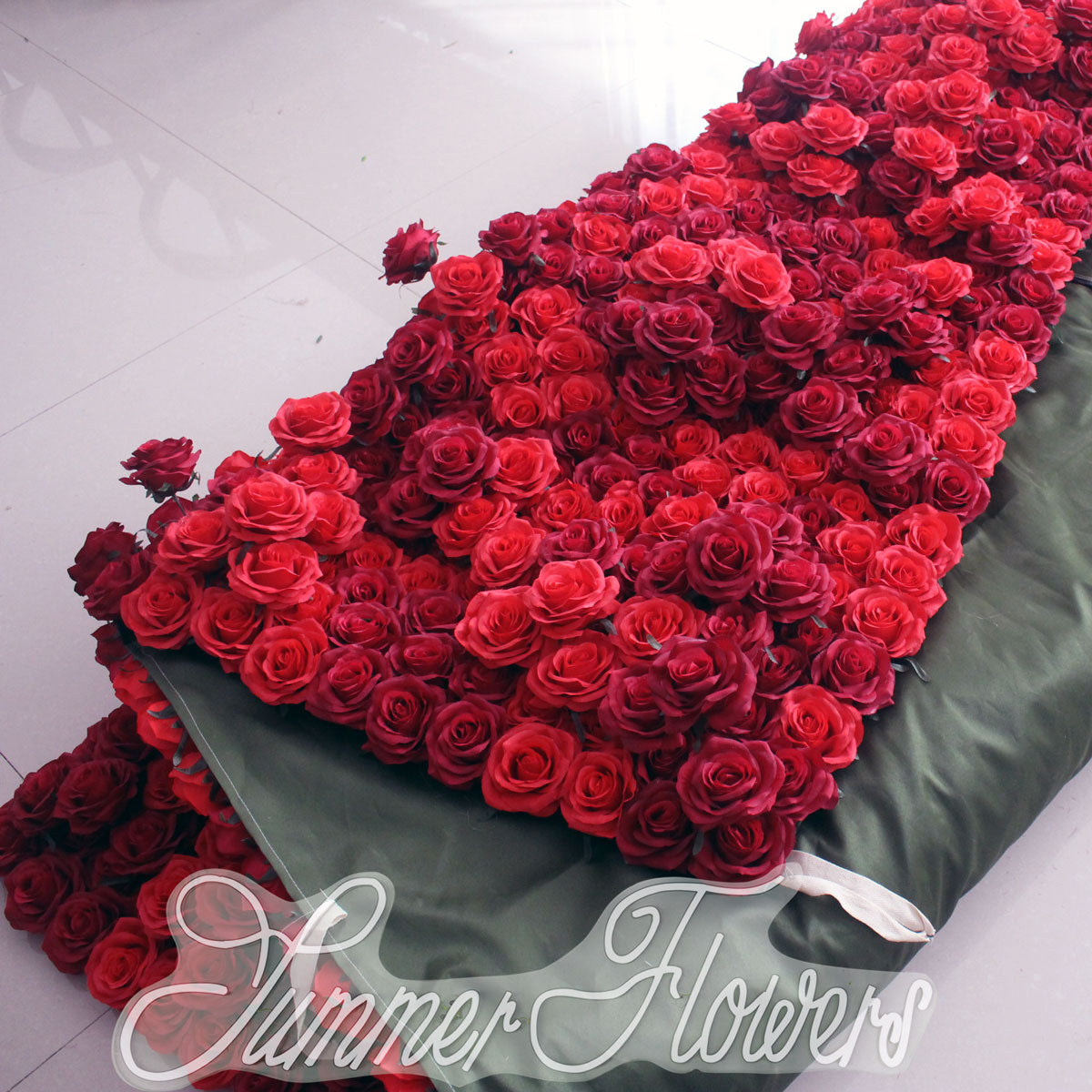 Summer Flower:CB-172 8ft*8ft Cloth Back Artificial Flower Wall Backdrop