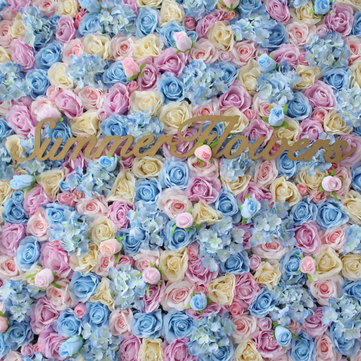 Summer Flower:CB-179 8ft*8ft Cloth Back Artificial Flower Wall Backdrop