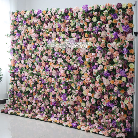 Summer Flower:CB-190 8ft*8ft Cloth Back Artificial Flower Wall Backdrop