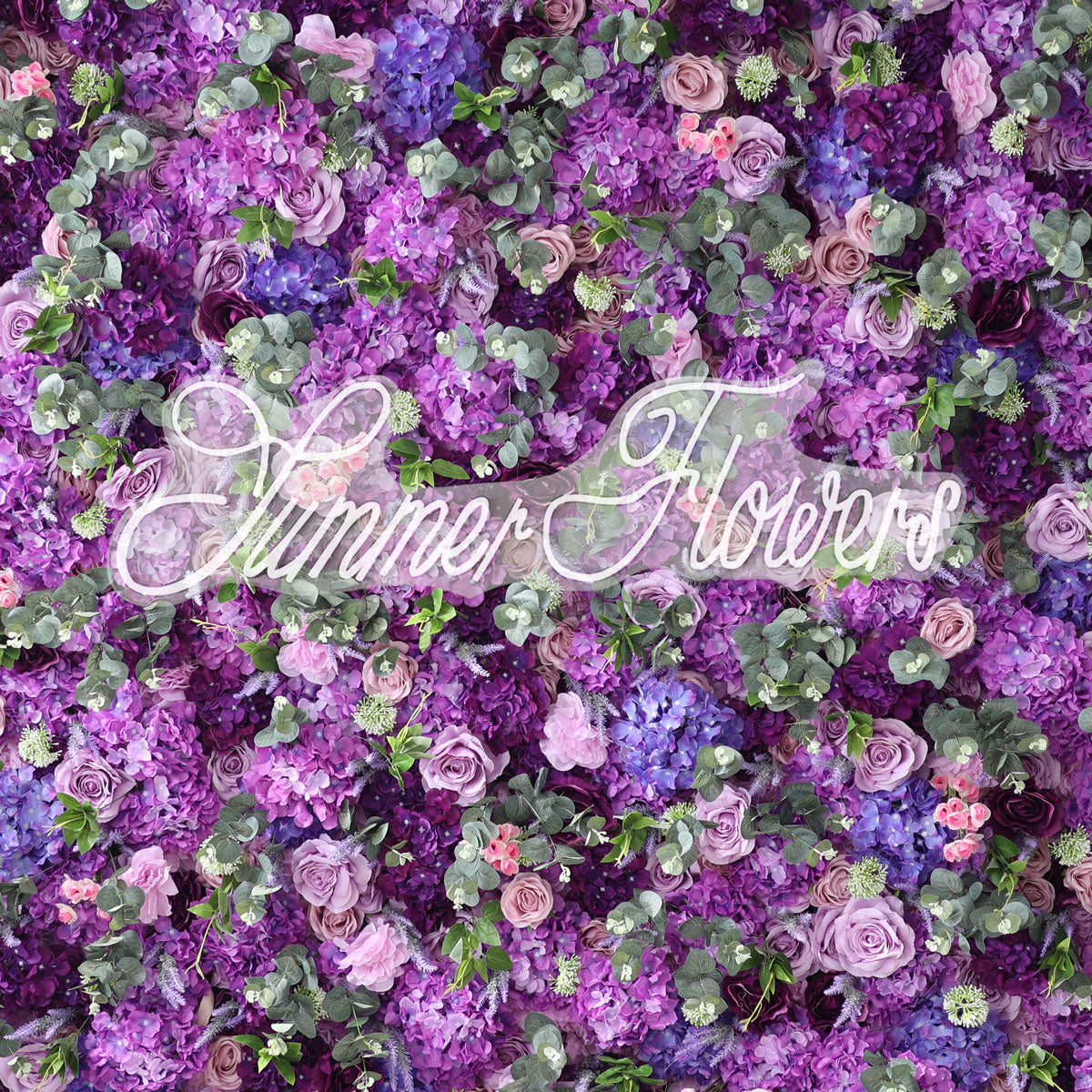 Summer Flower:CB-192 8ft*8ft Cloth Back Artificial Flower Wall Backdrop