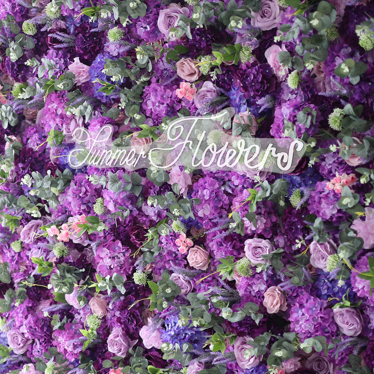 Summer Flower:CB-192 8ft*8ft Cloth Back Artificial Flower Wall Backdrop