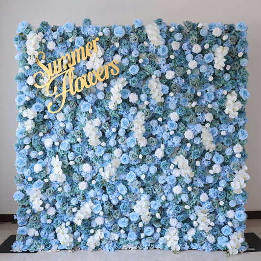 Summer Flower CB-348-2 8ft*8ft Cloth Back Artificial Flower Wall Roll up Fabric background