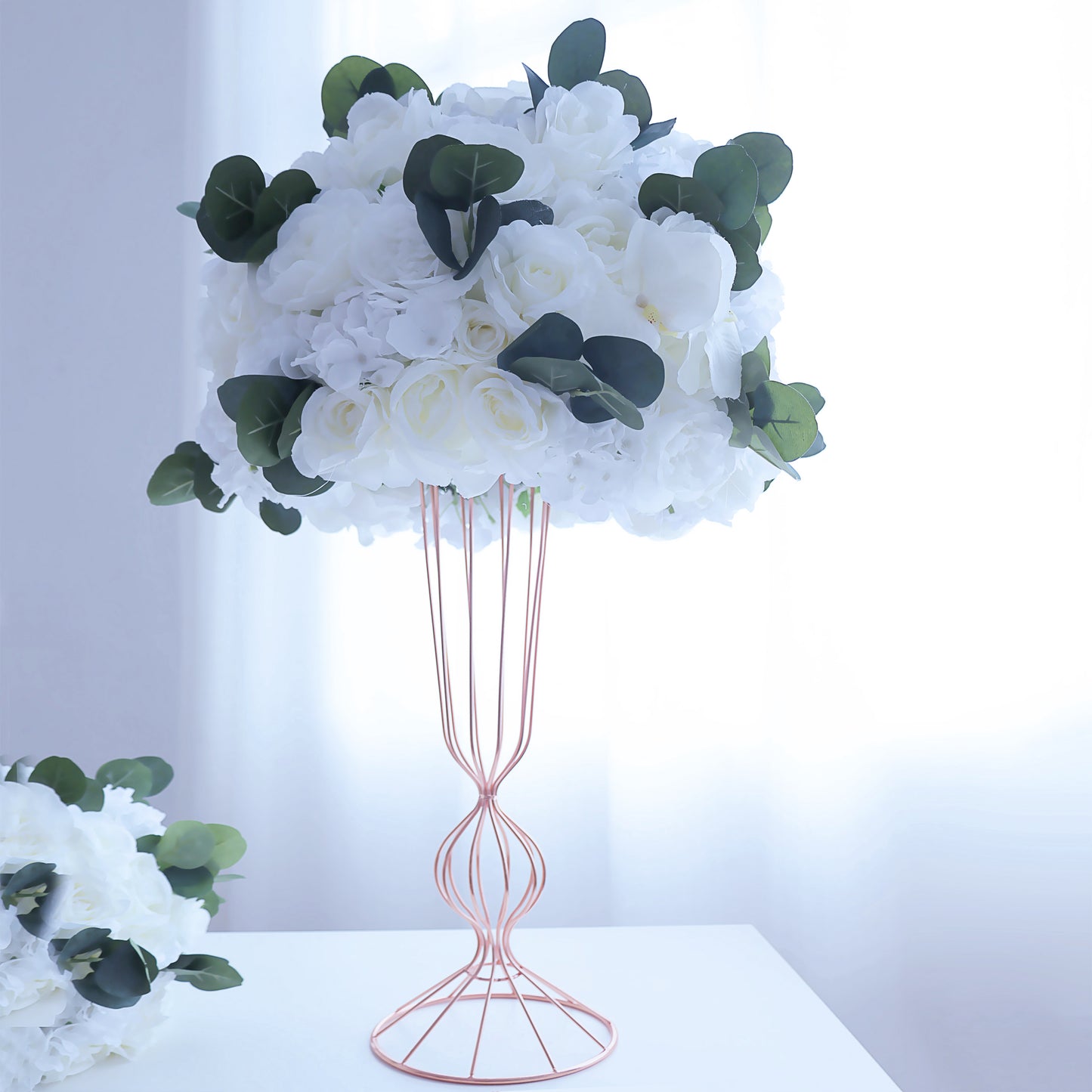 FL-078 High Quality DIY Wedding Flower Ball White Rose Green Willow Mixed Artificial Flowers Low Price Wedding Centerpieces