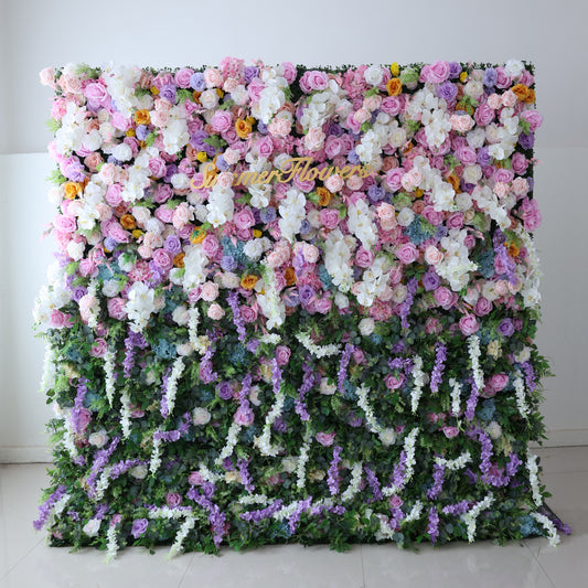 Summer Flower CB-380 8ft*8ft Cloth Back Artificial Flower Wall Roll up Fabric background