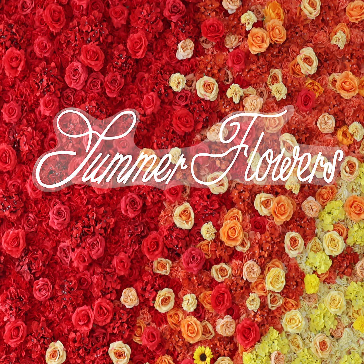 Summer Flower CB-445 8ft*8ft Cloth Back Artificial Flower Wall Roll up Fabric background