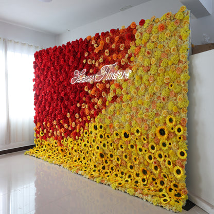 Summer Flower CB-445 8ft*8ft Cloth Back Artificial Flower Wall Roll up Fabric background