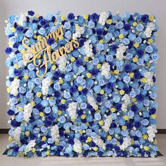 Summer Flower CB-348-3 8ft*8ft Cloth Back Artificial Flower Wall Roll up Fabric background