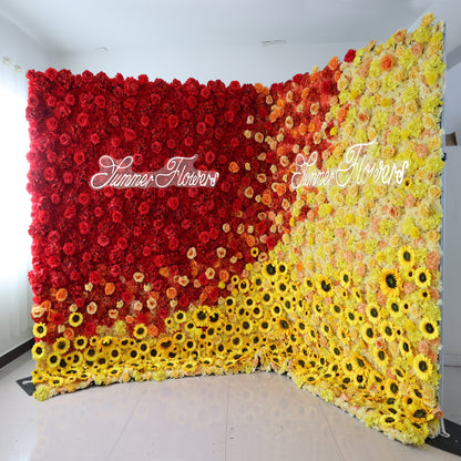 Summer Flower CB-445 8ft*8ft Cloth Back Artificial Flower Wall Roll up Fabric background