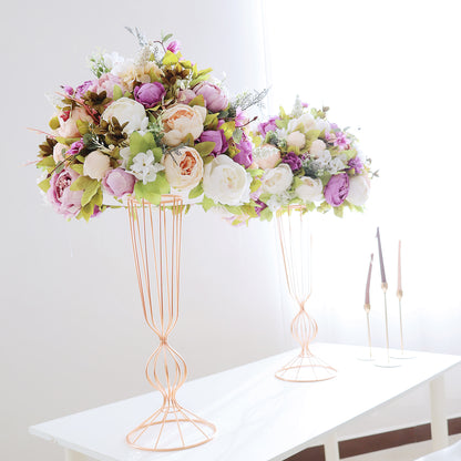 FL-029 Artificial Decorative flowers decor Flower Centerpieces purple flower ball wedding centerpieces row for party decor