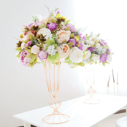 FL-029 Artificial Decorative flowers decor Flower Centerpieces purple flower ball wedding centerpieces row for party decor