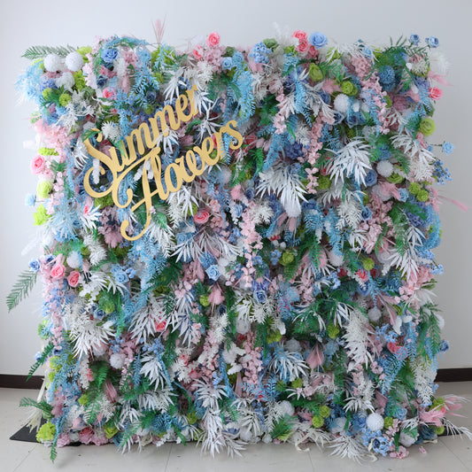 Summer Flower CB-456 8ft*8ft Cloth Back Artificial Flower Wall Roll up Fabric background