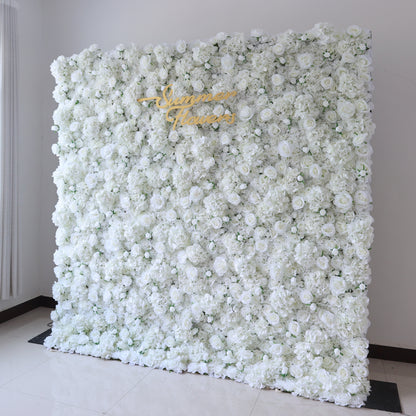 Summer Flower:CB-157 8ft*8ft Cloth Back Roll up Fabric Artificial Flower Wall Backdrop