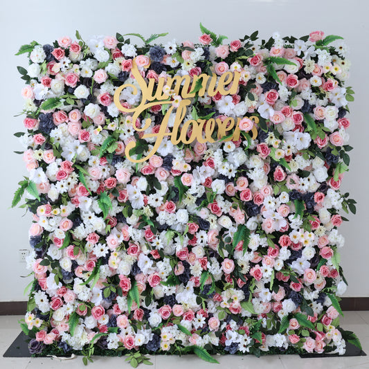 Summer Flower CB-466 8ft*8ft Cloth Back Artificial Flower Wall Roll up Fabric background